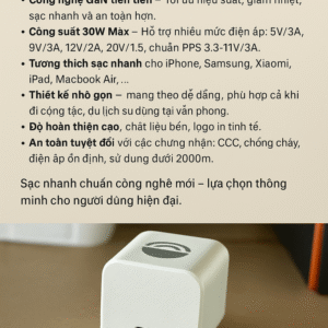 Sạc nhanh GaN LYIOW 30W - Sạc nhanh PD/QC/PPS