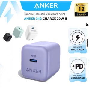 [HÀNG ORD, DỰ 28/5 GIAO] Sạc Nhanh Anker 312 20W - A2678