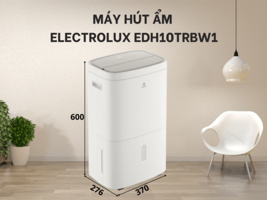 Máy hút ẩm 20L & tạo ion âm Electrolux EDH10TRBW1- Cho diện tích phòng: 42 m