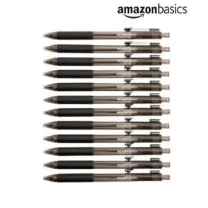 Hộp 12 chiếc bút bi Amazon Basics ( Mỹ ) B09PNYMC23 - Màu đen. Viết trơn & chữ đẹp.