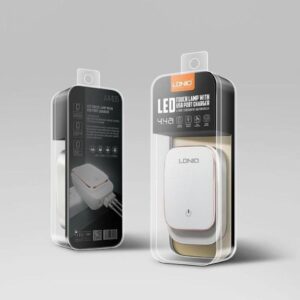 Sạc 4 cổng kiêm đèn ngủ cảm ứng hãng LDNIO A4405 ( Hàng trưng bày , vỏ cũ , ruột mới)