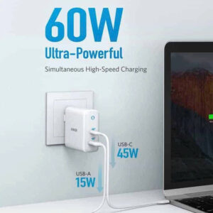 Củ sạc nhanh ANKER 2 cổng A2322 (45w + 15w) PowerPort III 60w - Trắng